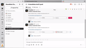 The new Options menu and delete button on an email in Slack